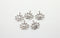 Set of 10, silver yoga healing charms, lotus flower, 18mm x 17mm